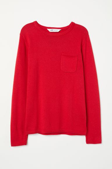 H & M - Pullover In Maglia Fine - Rosso