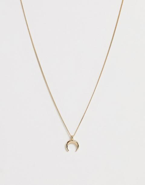 Collar Dorado Con Colgante De Luna De Weekday