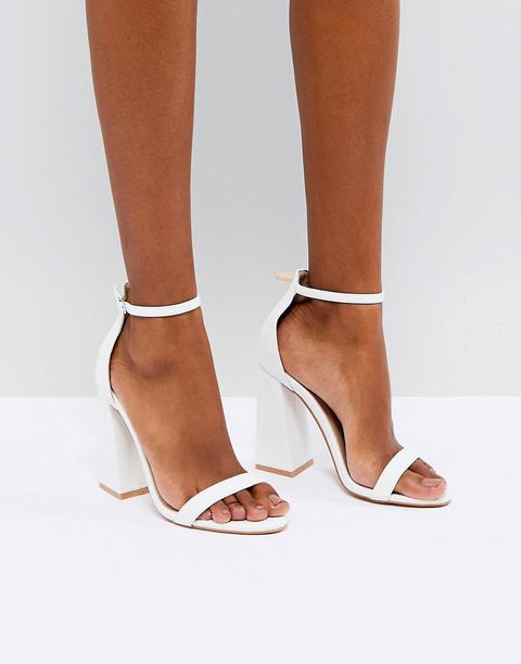 Sandalias De Tacón Cuadrado En Blanco Tess De Public Desire