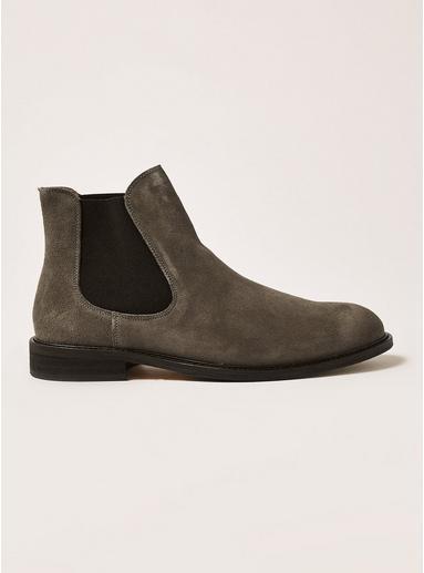 Mens Selected Homme Grey Suede Baxter Chelsea Boots, Grey