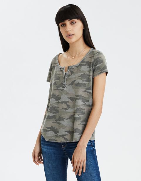 american eagle short sleeve henley