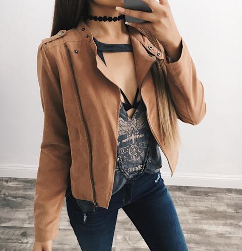 Paulina Suede Jacket (camel)