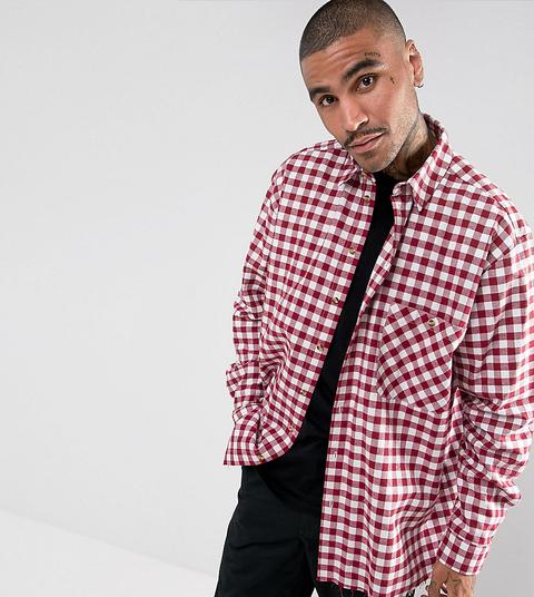 Reclaimed Vintage Inspired Oversized Shirt In Check - Red
