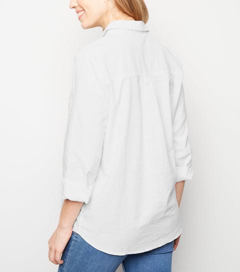 Maternity White Linen Blend Overhead Shirt New Look