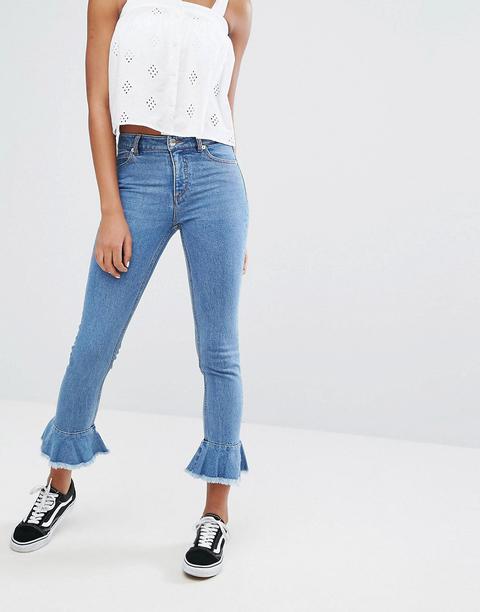 Monki - Jeans A Zampa - Blu