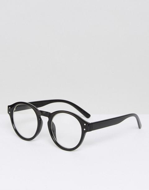 Aj Morgan Retro Round Glasses In Black