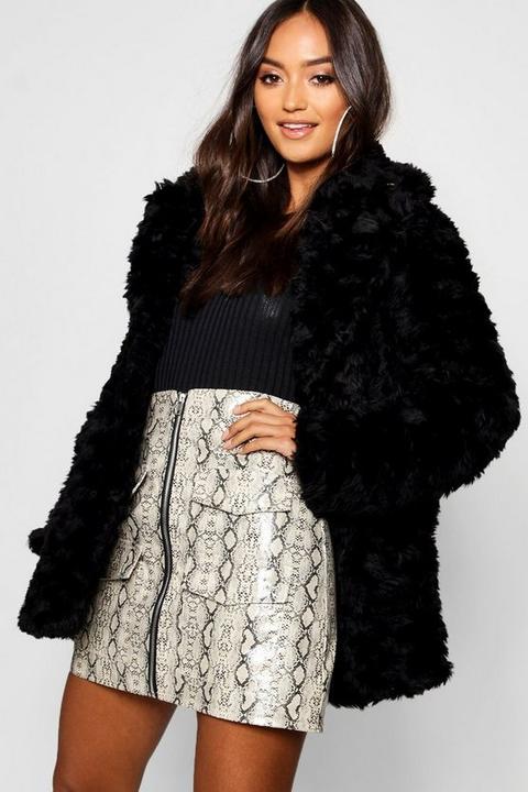 "petite" - Manteau En Fausse Fourrure Luxe - Noir - 32, Noir