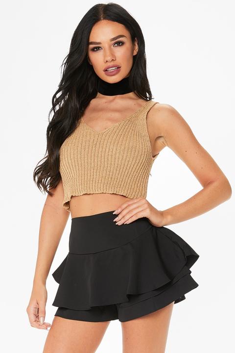 Clara Black Frill Shorts