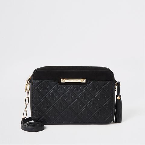 Black Ri Monogram Cross Body Handbag