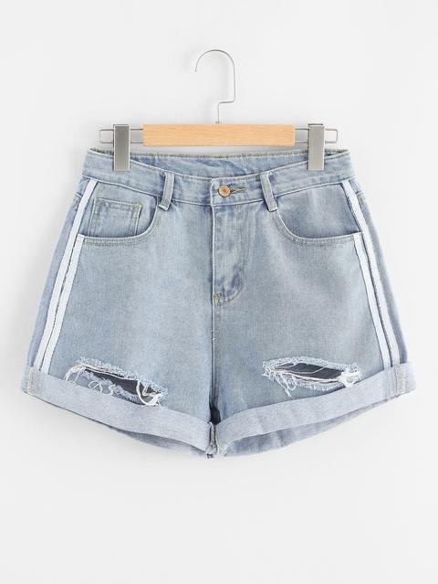 Short Denim Con Rotura