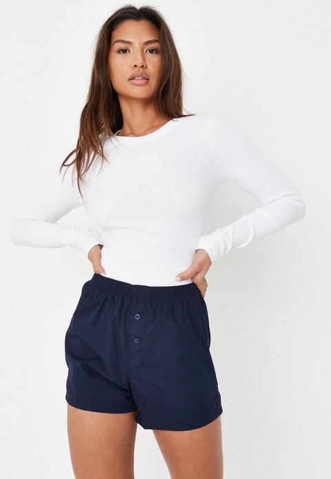 White Rib Crew Neck Basic Top, White