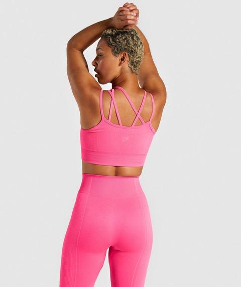Gymshark Ultra Seamless Sports Bra - Cyber Pink from Gymshark on 21 Buttons