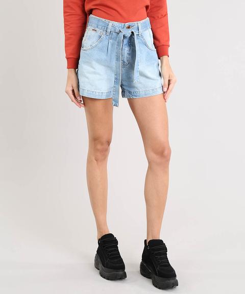 short jeans feminino de amarrar