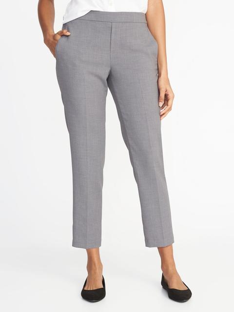 old navy mid rise pull on straight pants