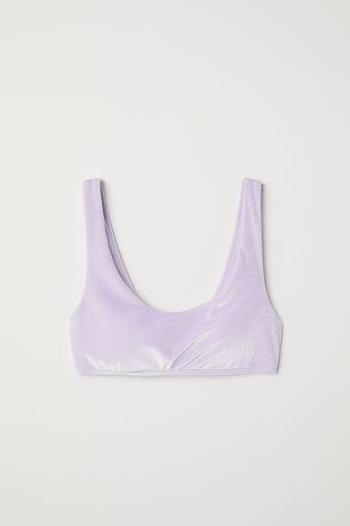 H & M - Top De Bikini De Terciopelo - Púrpura