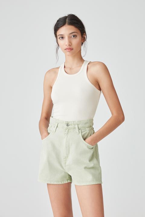 Shorts Menta Goma Cintura