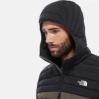 men's stretch hooded down jacket