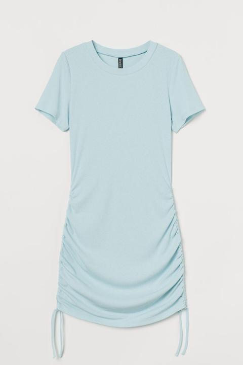 Vestido En Punto De Canalé - Turquesa