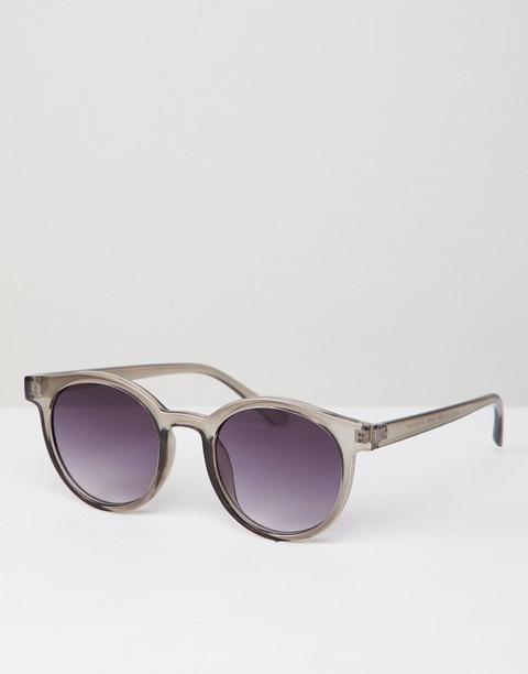 Aj Morgan Round Sunglasses In Grey - Grey