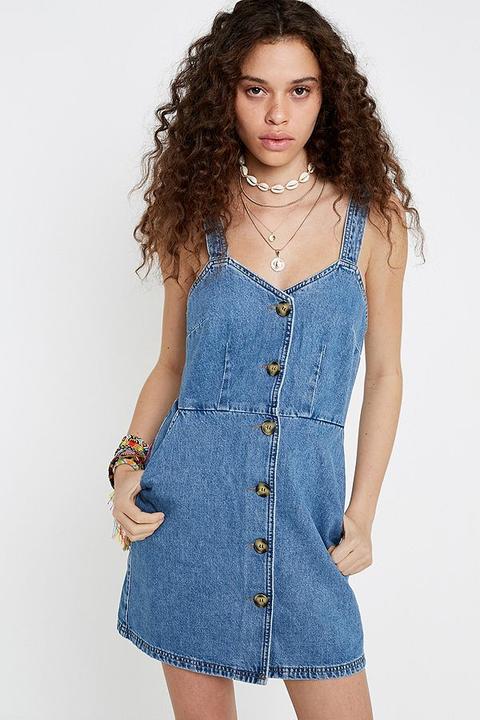 urban outfitters denim button dress