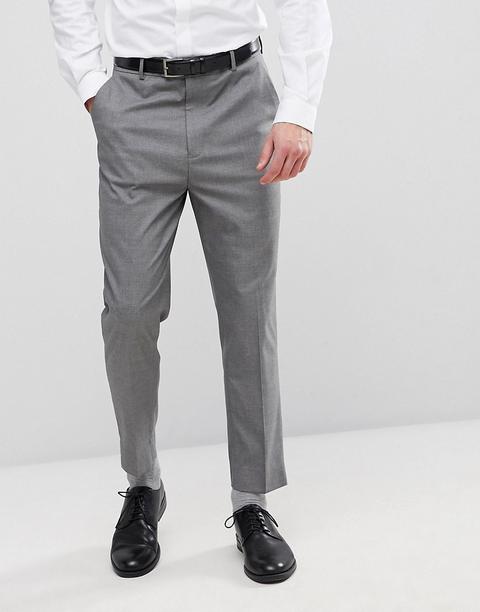 Asos - Pantaloni Eleganti Grigi Stretti In Fondo - Grigio