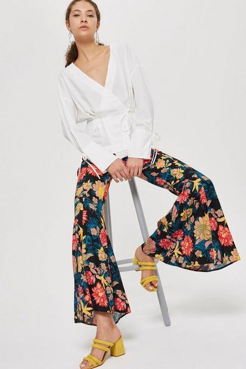 Womens Floral Super Flare Trousers - Multi, Multi