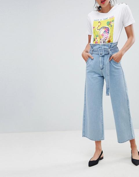 Stradivarius - Jeans Con Cintura In Vita - Blu