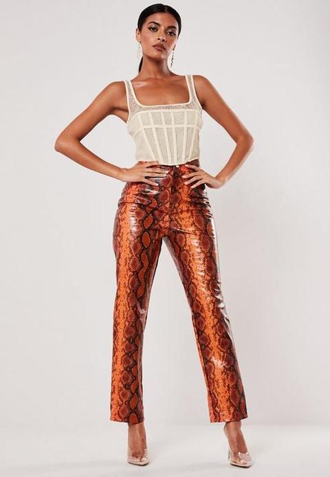 snake leather trousers