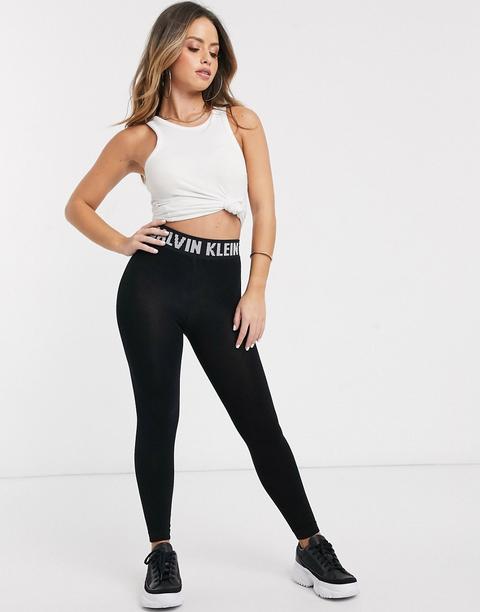 Leggings Con Logo De Icono De Calvin Klein-negro