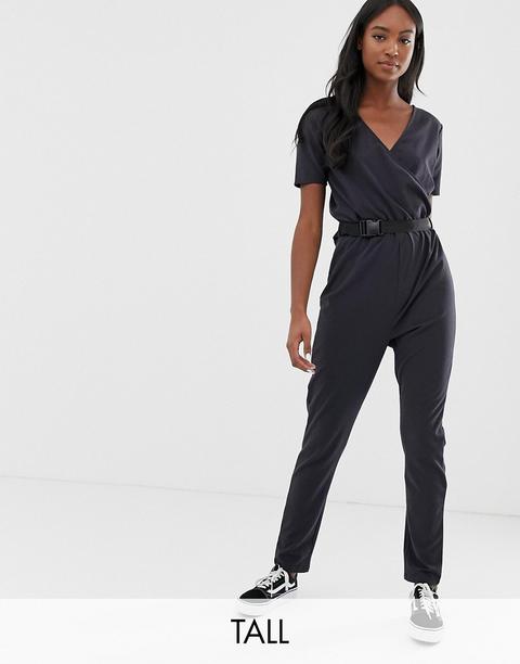 Noisy May Tall - Tuta Jumpsuit Multitasche Con Fibbia Nera - Nero