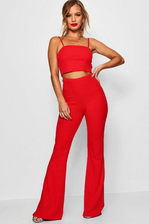 red trouser co ord