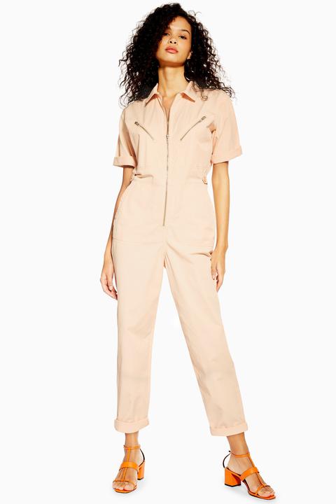 Womens Short Sleeved Utility Boiler Suit - Pink, Pink from Topshop on ...