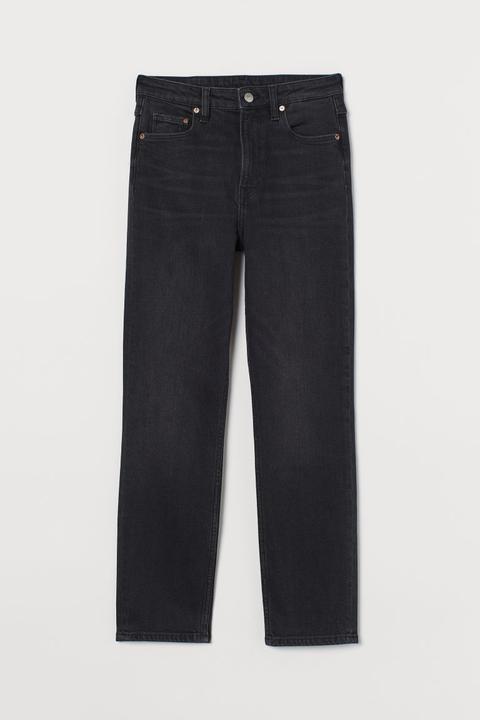 Vintage Slim High Ankle Jeans - Negro