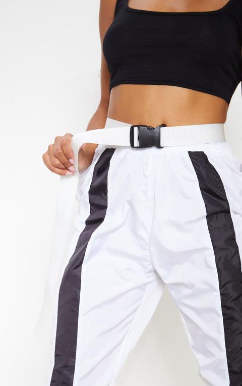 White Tape Buckle Belt