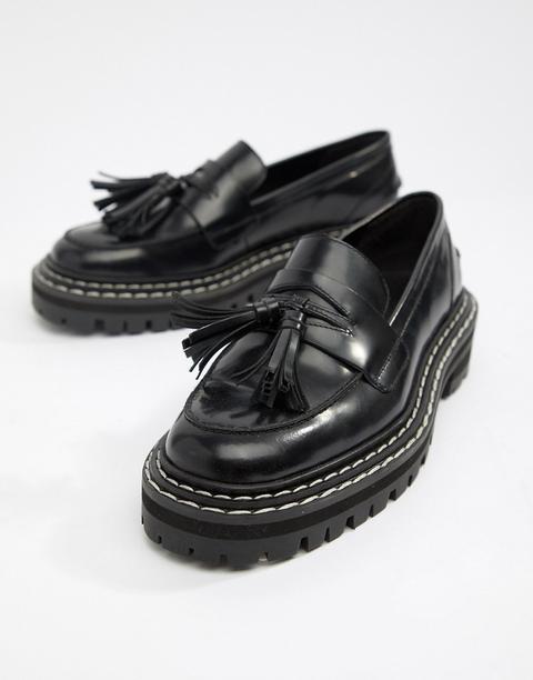 chunky leather loafers