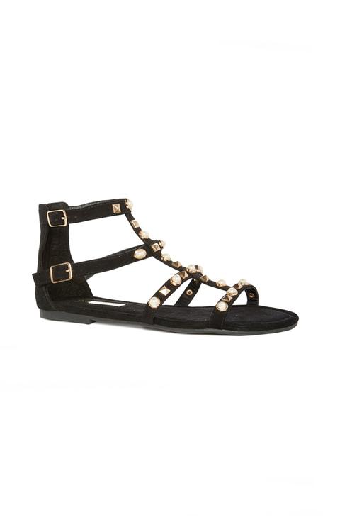 Black Studded Sandals