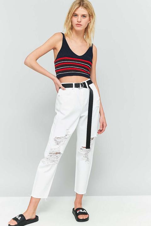 Bdg Mom White Destroyed Jeans