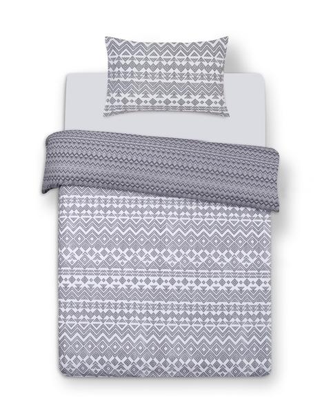 Grey Print Single Duvet Cover