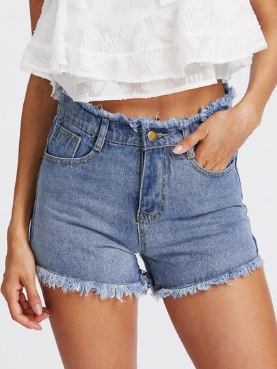 Shorts Desgastados En Denim