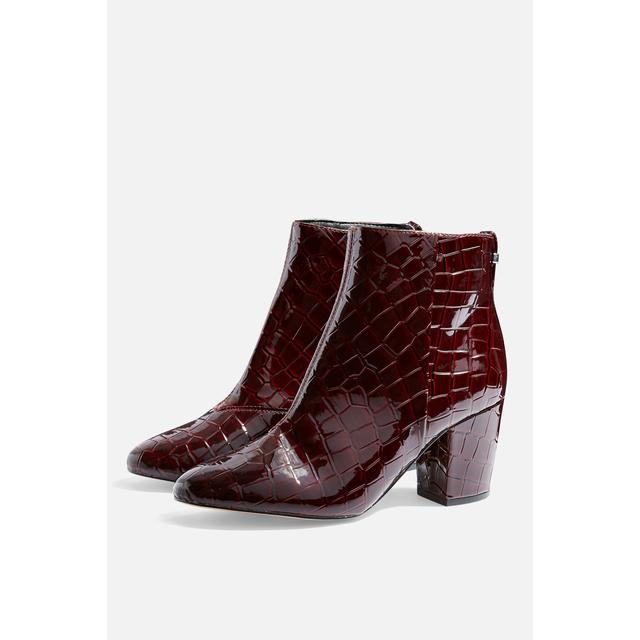 burgundy croc boots