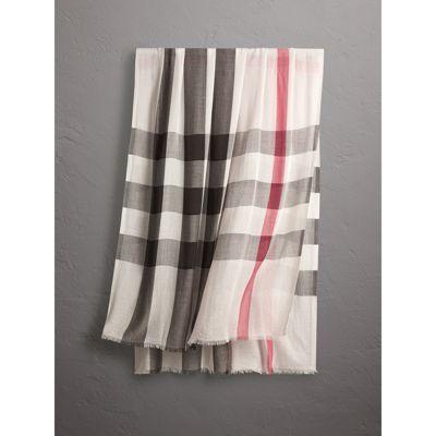 Sciarpa In Modal, Cashmere E Seta Con Motivo Check