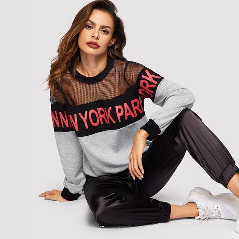 Pullover Con Lettera Grigia In Maglia