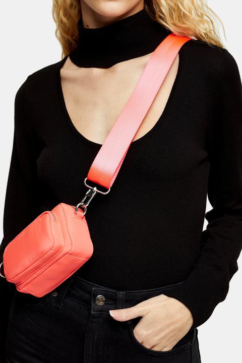 Womens Hot Pink Micro Nylon Cross Body Bag - Pink, Pink