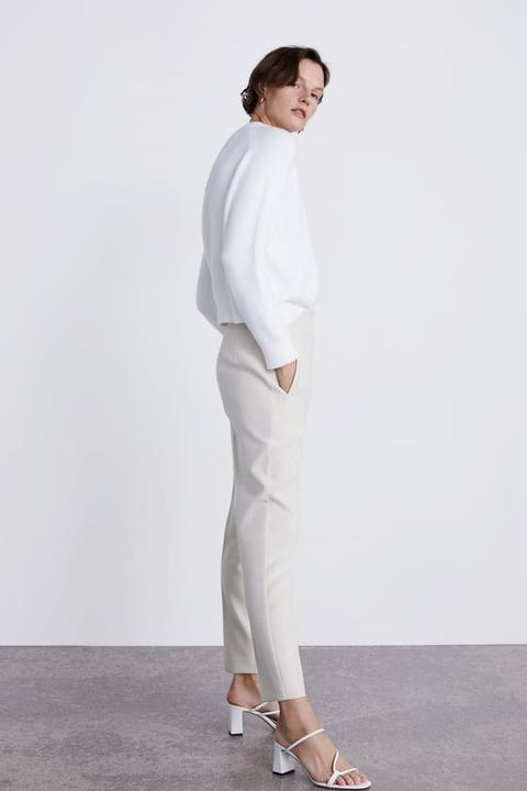 ZARA Highwaist Trousers Off-white