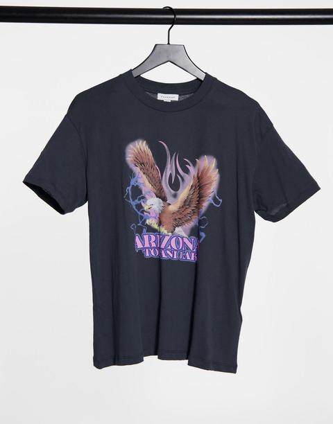 Topshop Arizona Eagle Graphic T-shirt In Black