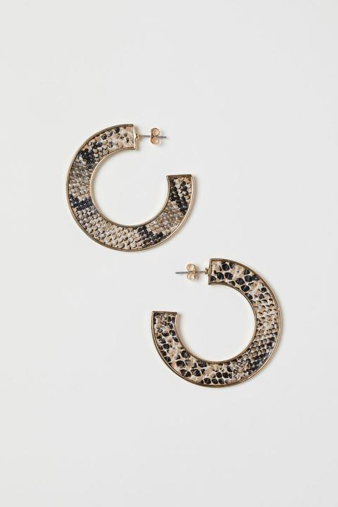 Pendientes Estampado Serpiente - Oro