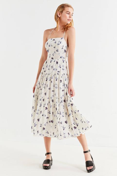 Uo Sparks Fly Tiered Midi Dress 