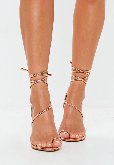 rose gold strappy sandals