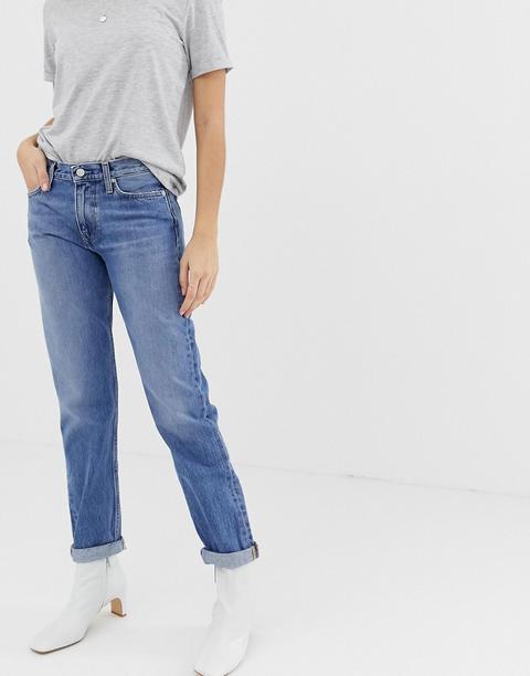 Calvin Klein - Boyfriend Jeans Vita Medio Alta - Blu