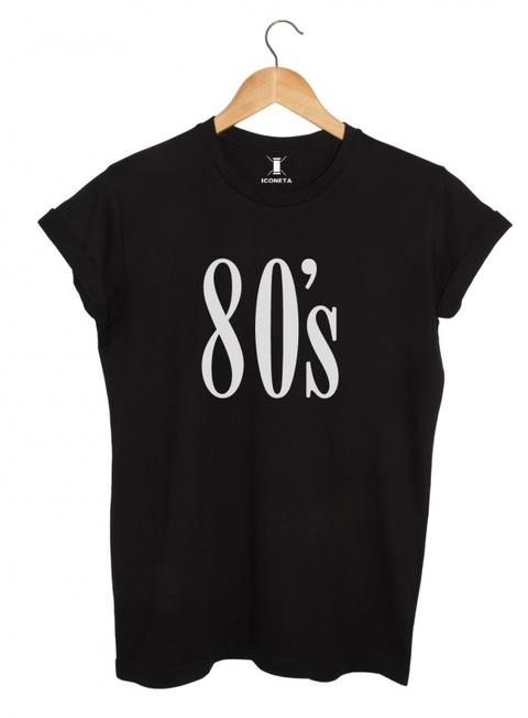 Camiseta Mensaje 80's Negra De Iconeta | Buylevard